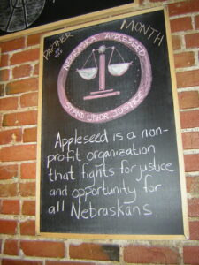 Getting coffee and Urban Abbey in June supports Appleseed's fight for justice and opportunity for all.