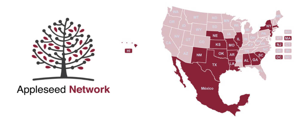 Appleseed Network logo map