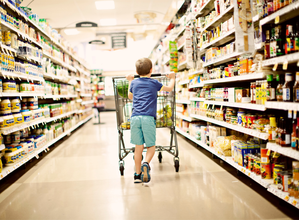 Child in grocery store